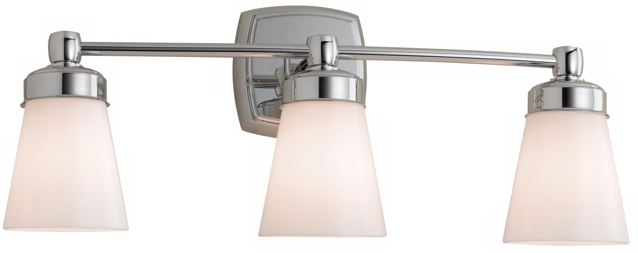 Soft Square 22 1/4" Wide Chrome Triple Light Fixture