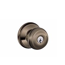 Schlage Georgian Antique Pewter Key Lock Door Knob