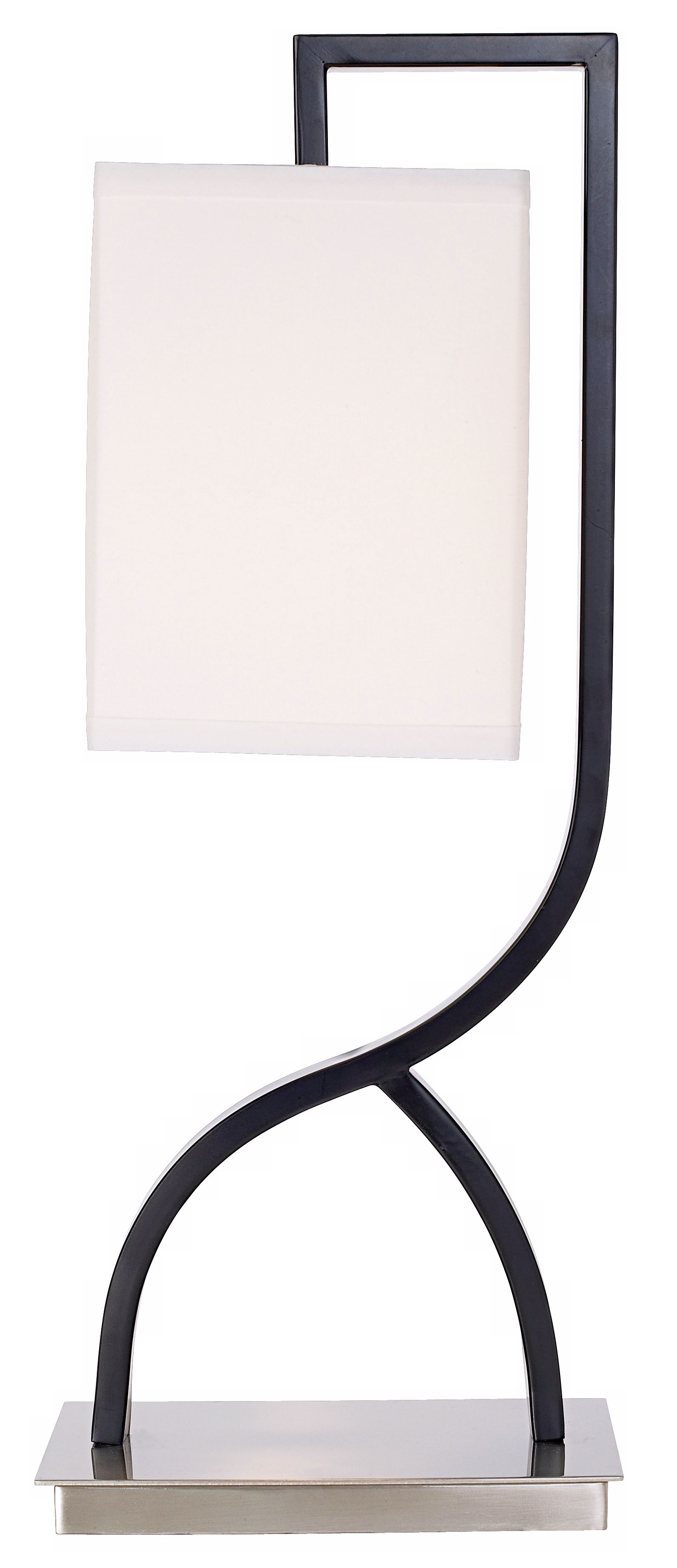 Asymmetrical Black and Chrome Wishbone Table Lamp