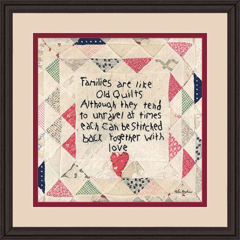 Families Are Like Quilts 15 1/2" Square Wall Art