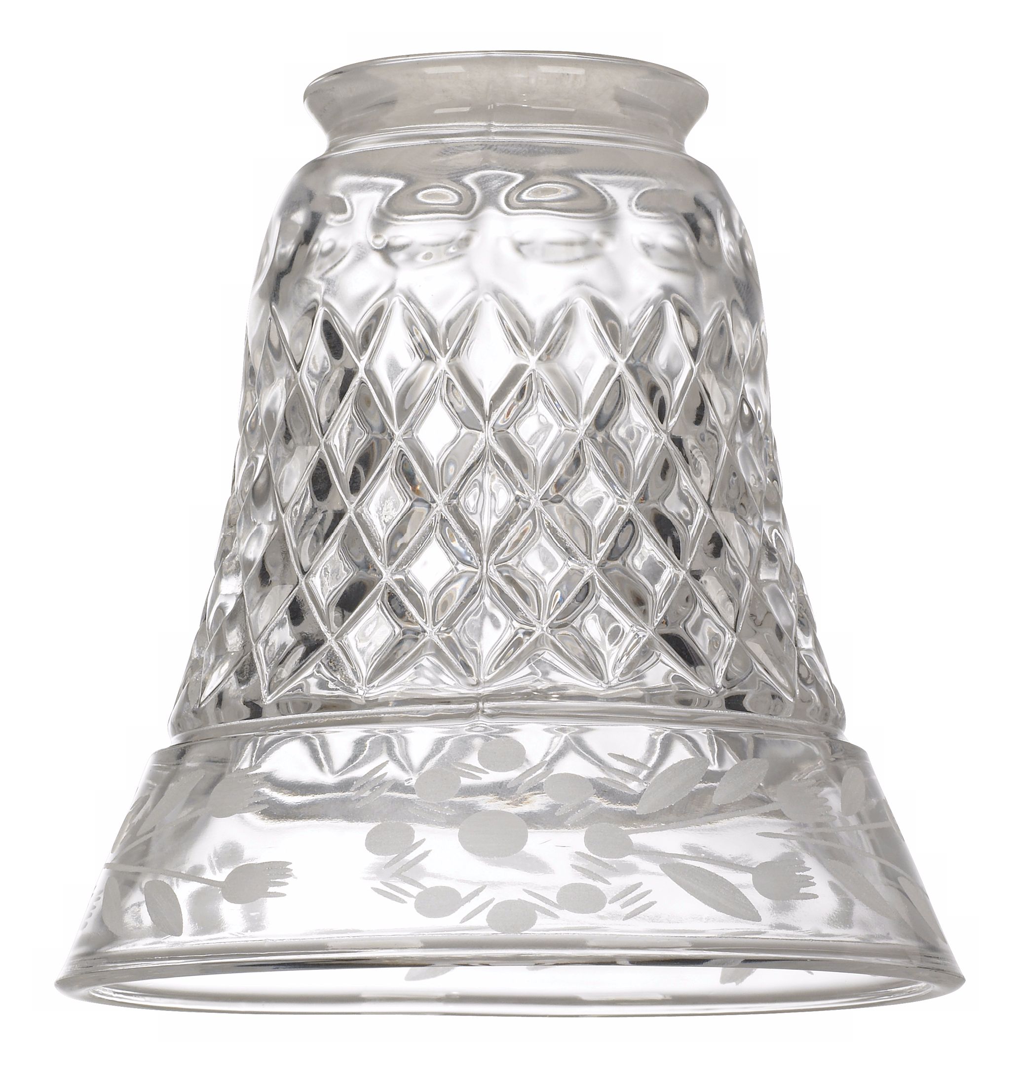 2 1/4" Fitter Set of 4 Crystal Bell Glass Shades