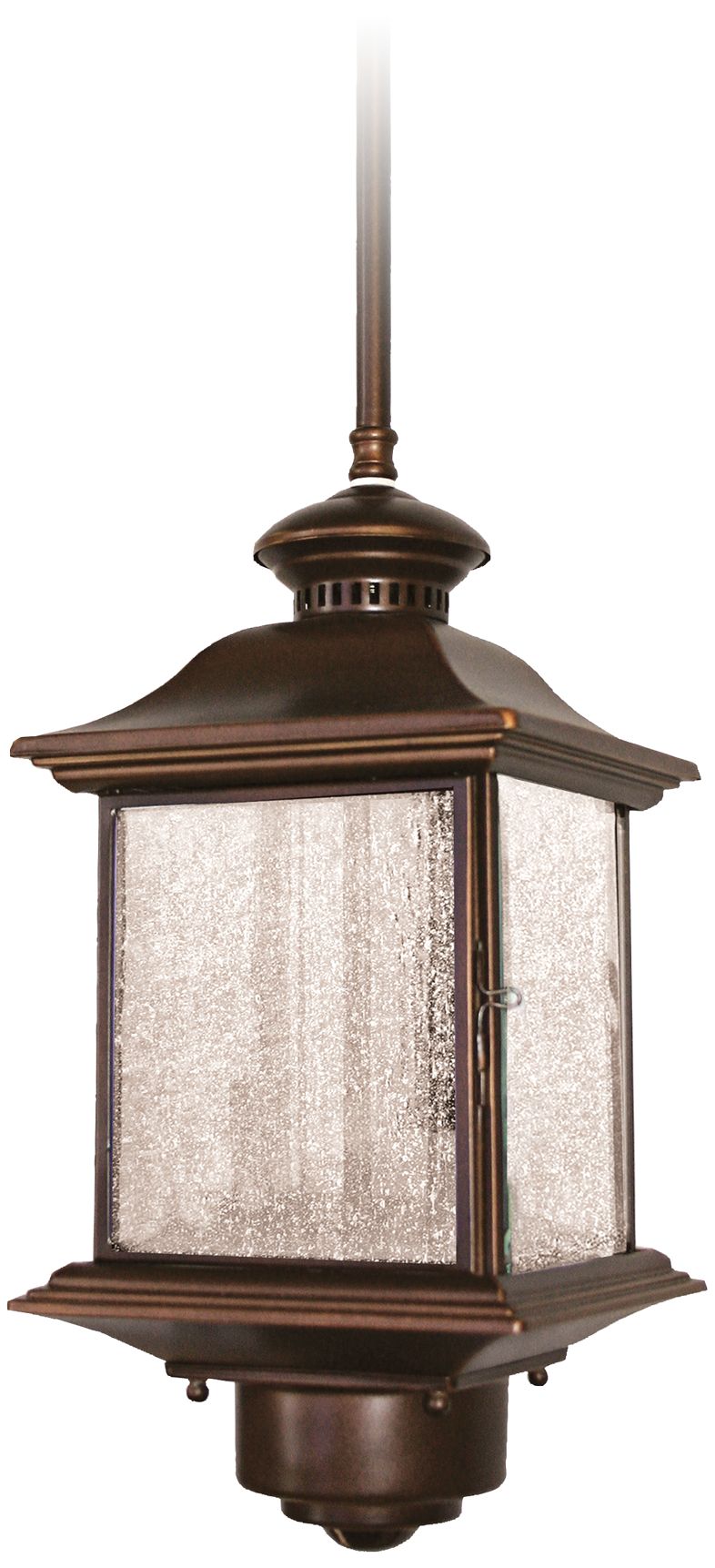 Motion Sensor 14" High Antique Bronze Outdoor Hanging Light