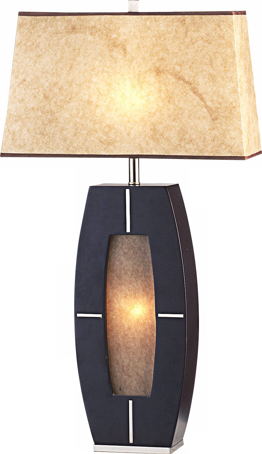 Nova Delacy Wood and Parchment Night Light Table Lamp