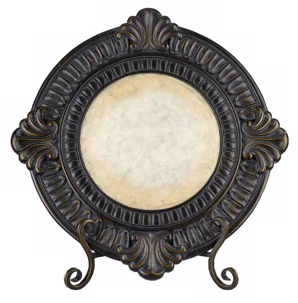 Antique Walnut Finish Decorative Charger Plate