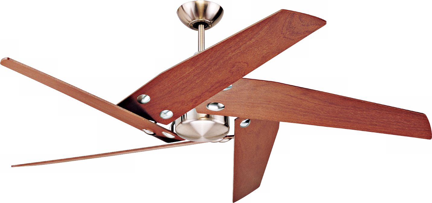 52" Monte Carlo Star Tech Brushed Steel Ceiling Fan