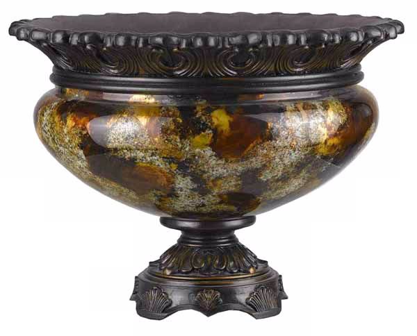 Regal Collection Reverse Painted Glass Bowl