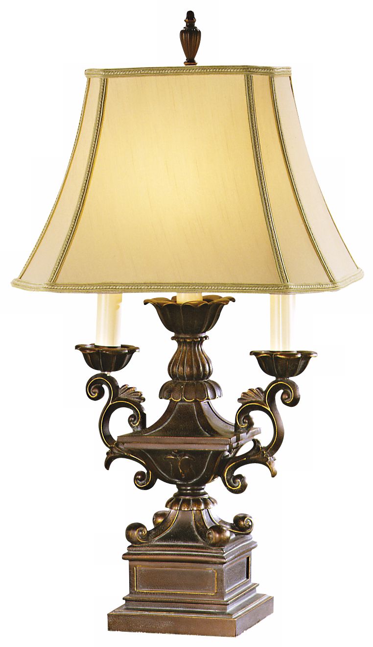 Italianate Crackle Finish Twin Arm Table Lamp