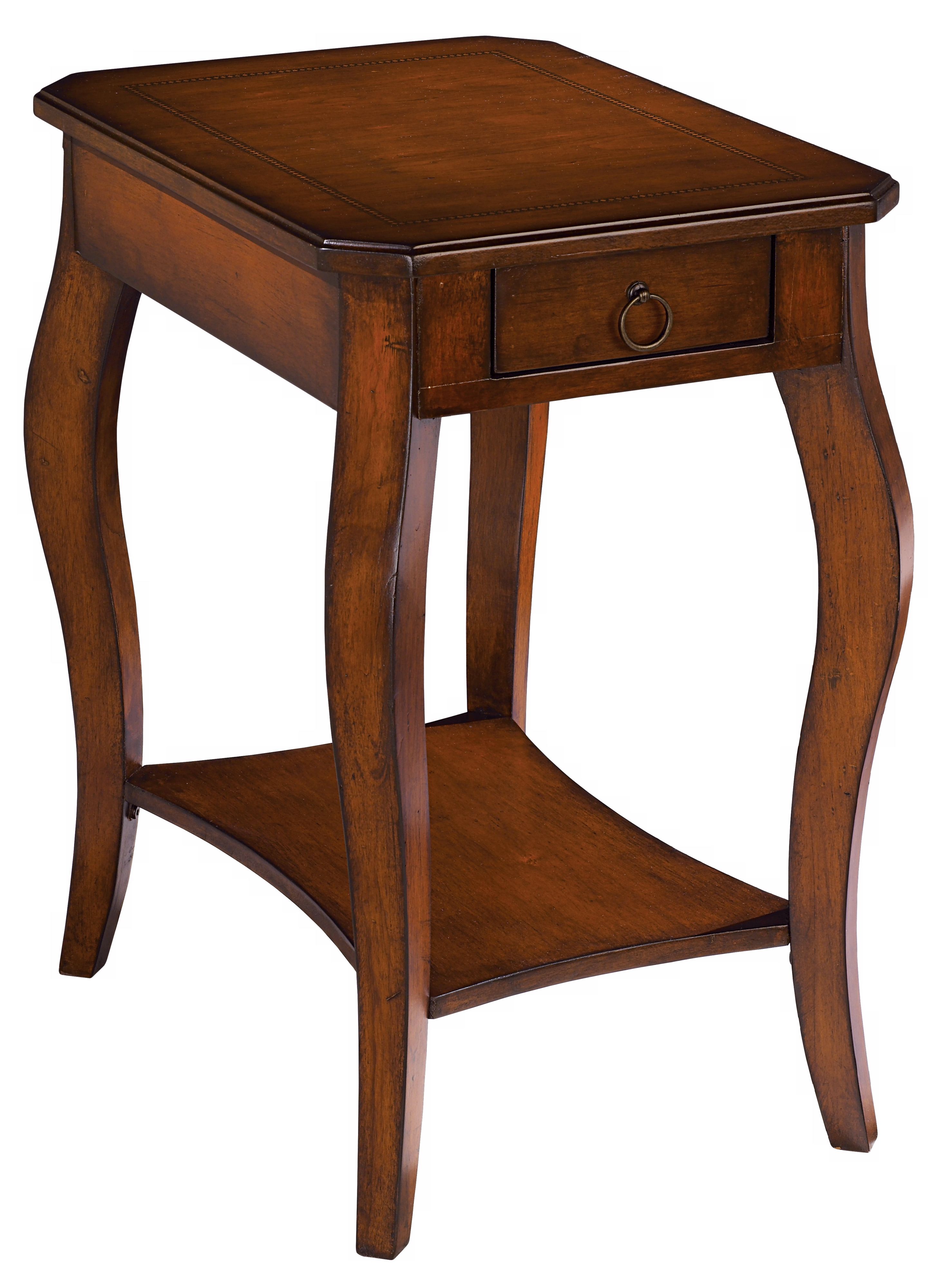 Brown Cherry Finish Chairside 16" Wide End Table