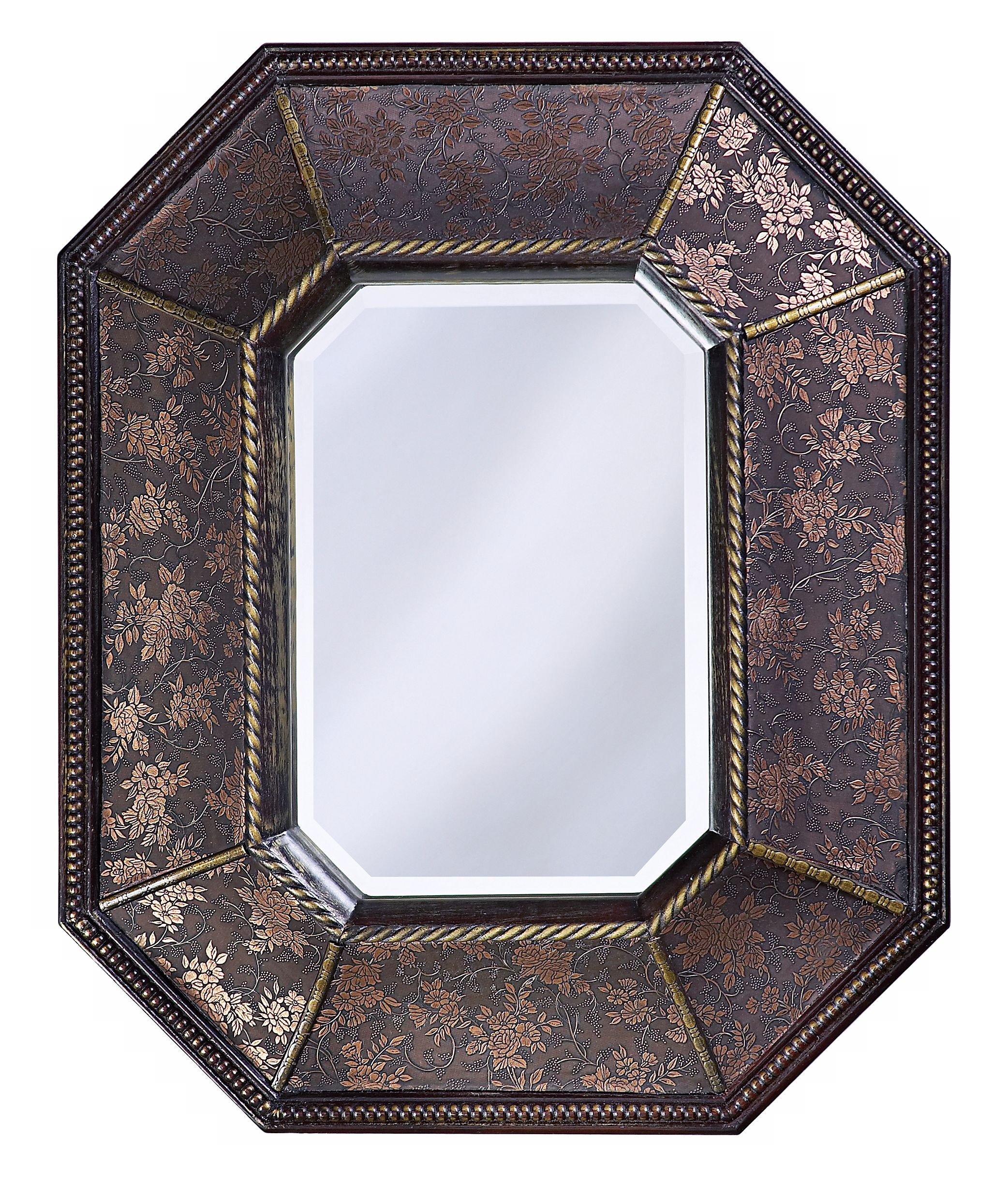 Chinoiserie Black and Copper Wall Mirror