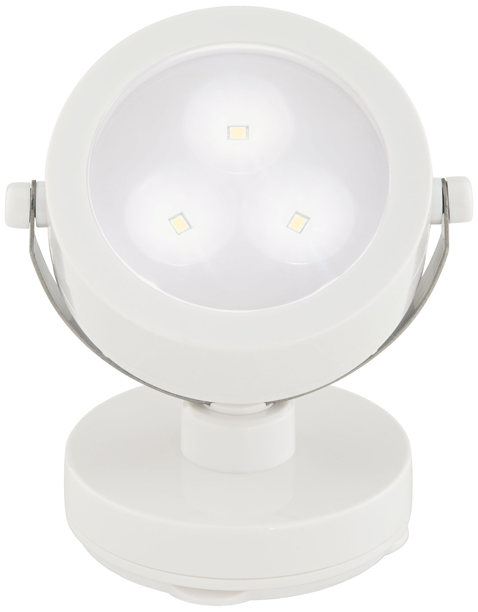 White Three Battery Powered LED Adjustable Spotlight