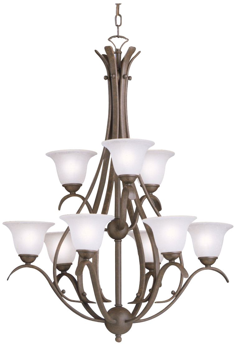 Tannery Bronze Nine Light Chandelier
