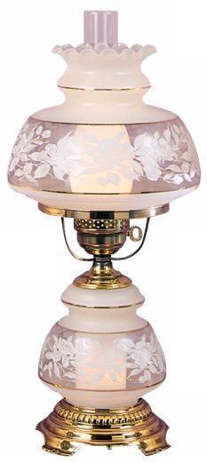 Quoizel Clear Frosted French Gold Large Hurricane Table Lamp