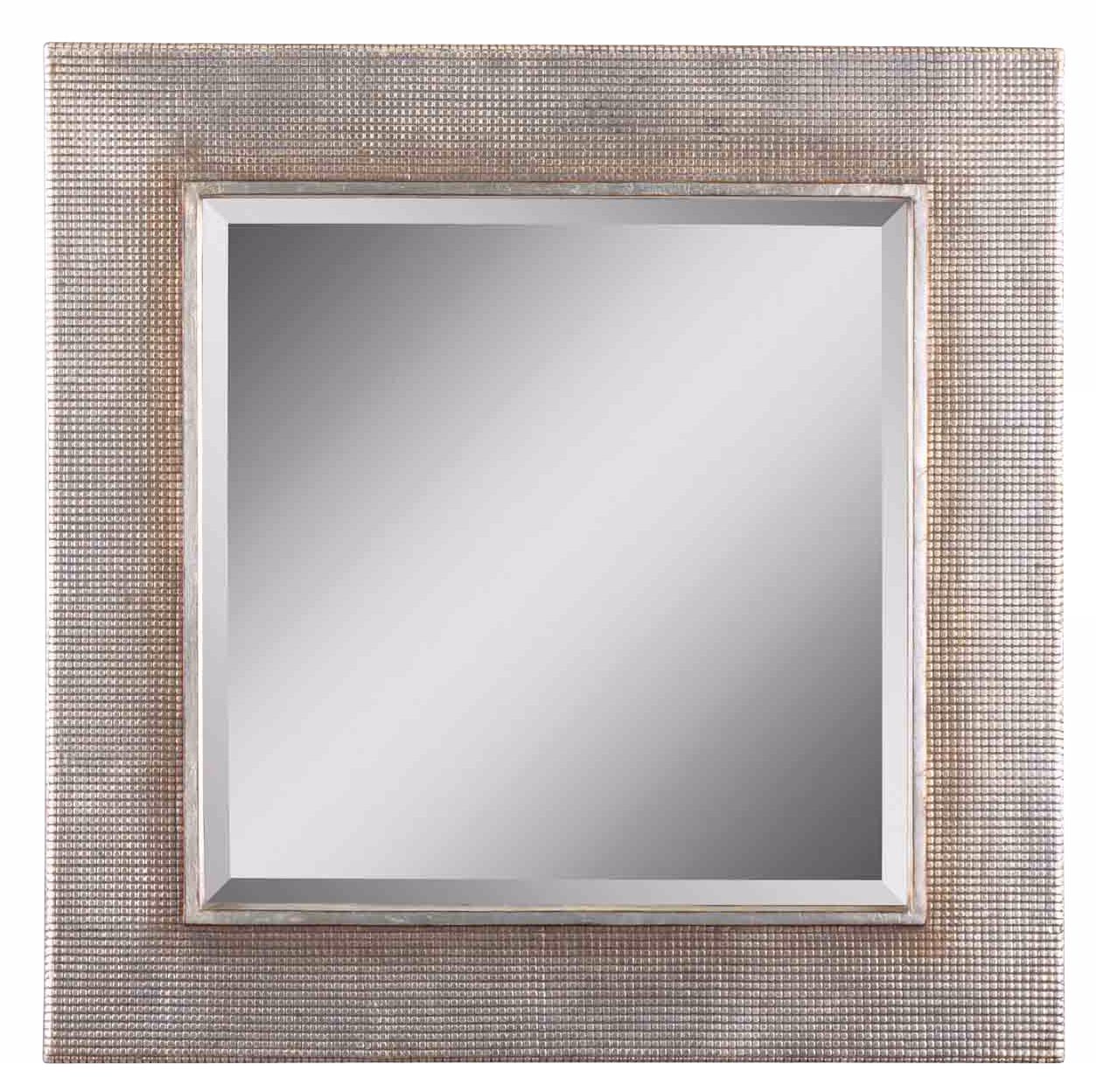 Uttermost Afton Silver Champagne 34" Square Wall Mirror
