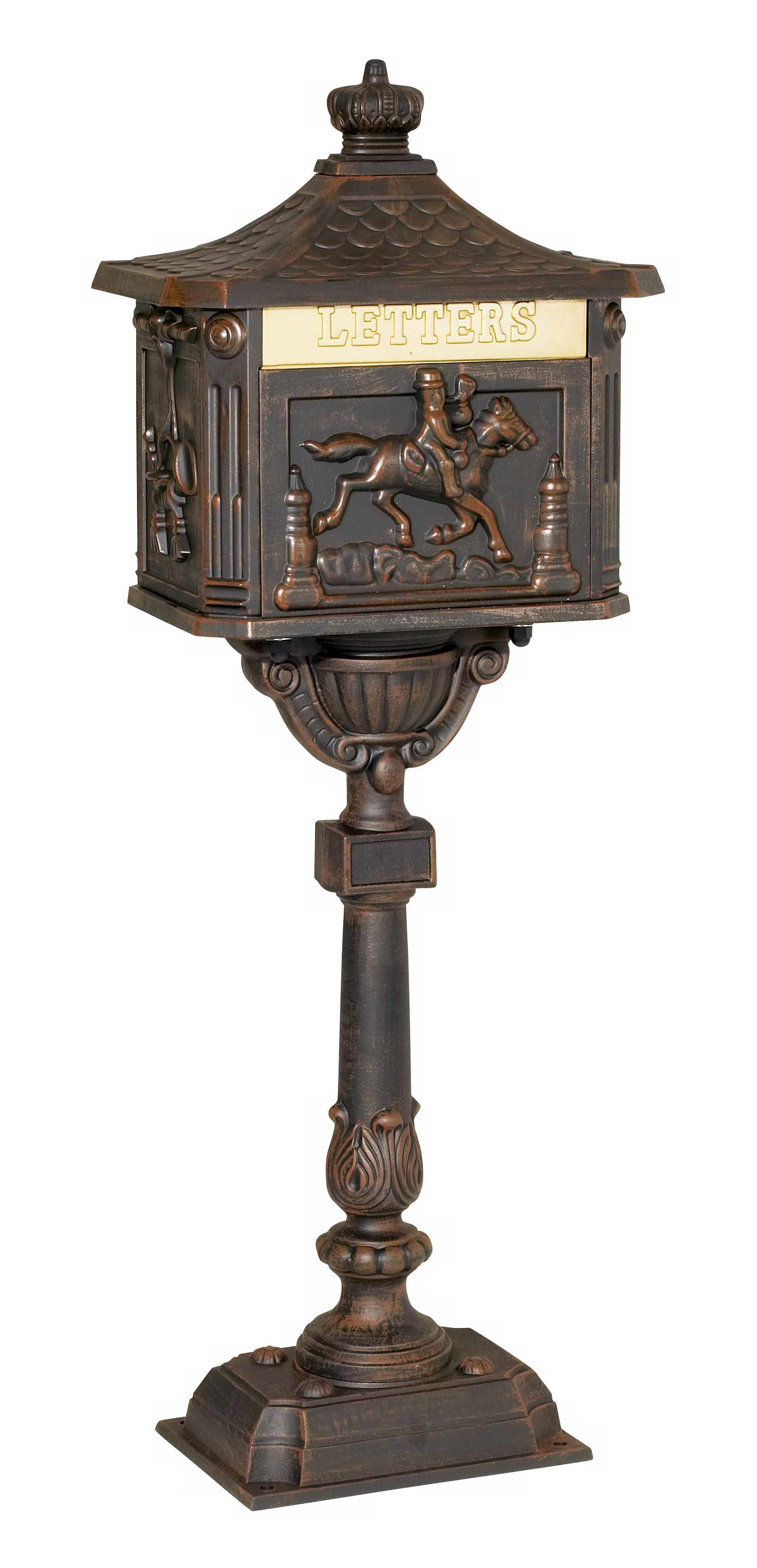 Equestrian Rider Decorative Curbside Letter Mailbox