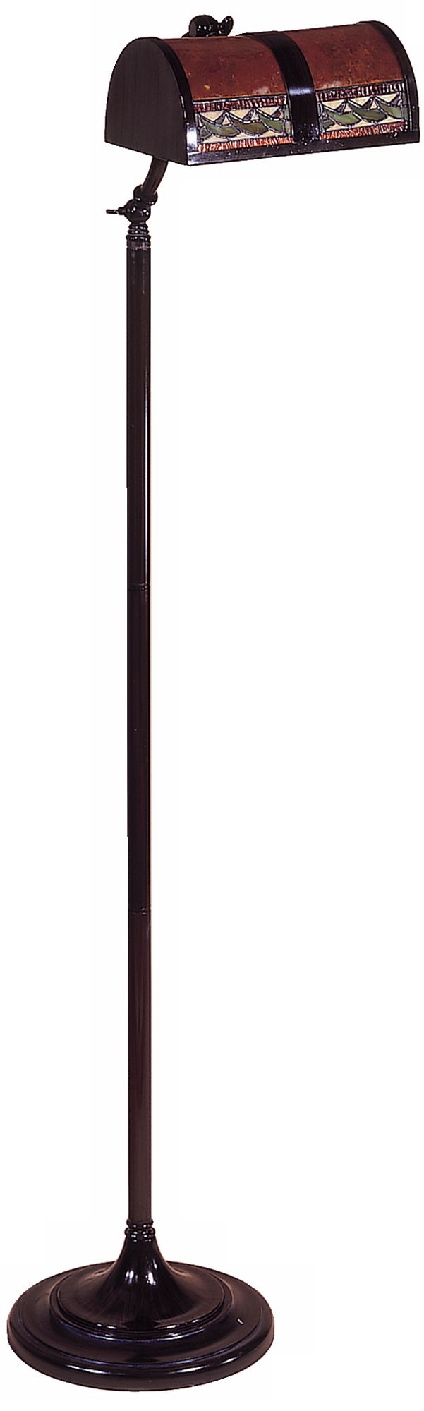 Bronze Finish Mica Mission Bankers Floor Lamp