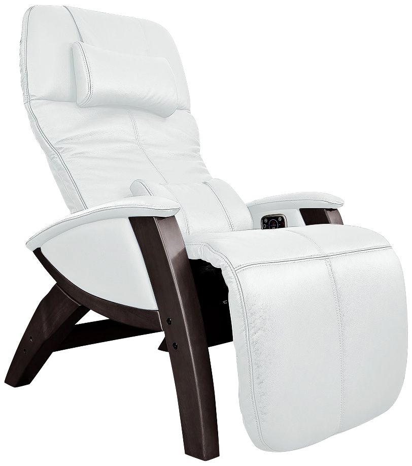 Svago Lusso Ivory and Walnut Zero Gravity Massage Chair - Style # 8V596