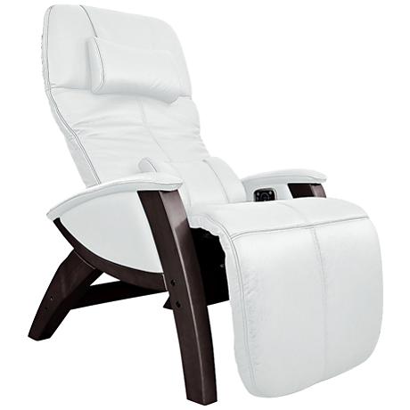 Svago Lusso Ivory and Walnut Zero Gravity Massage Chair - Style # 8V596