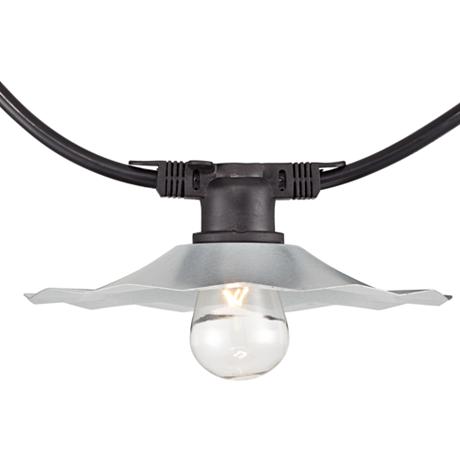 City Metro 48 Galvanized Shade 24- Bulb String Light - #8W276 LampsPlus.com