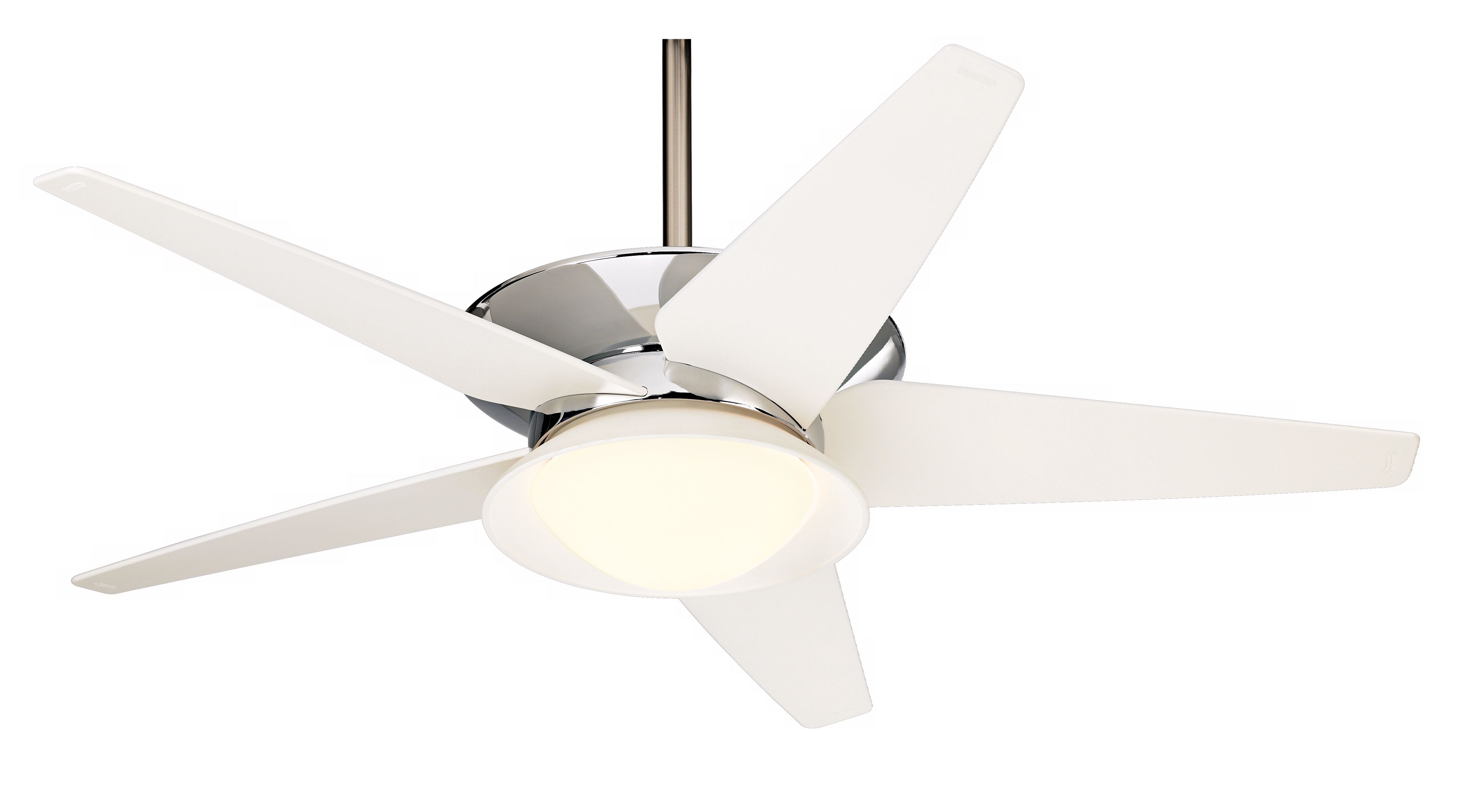52" Casablanca Vita Chrome and Matte Snow White Ceiling Fan