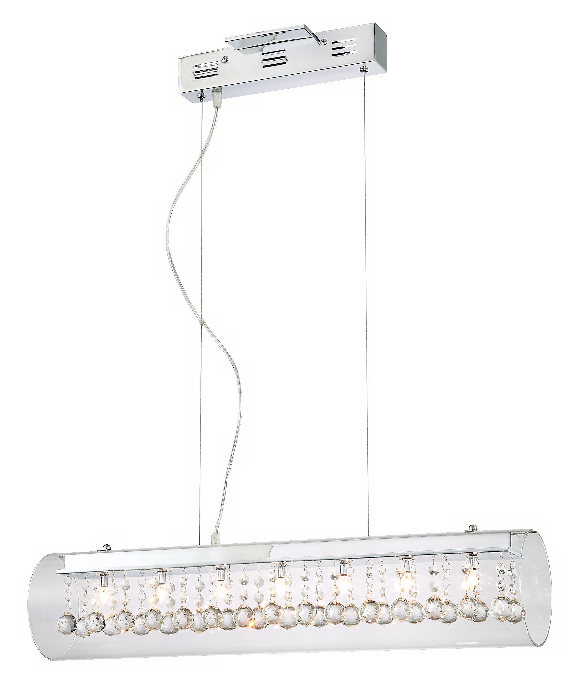Possini Euro Glass Tube Crystal Halogen Ceiling Pendant
