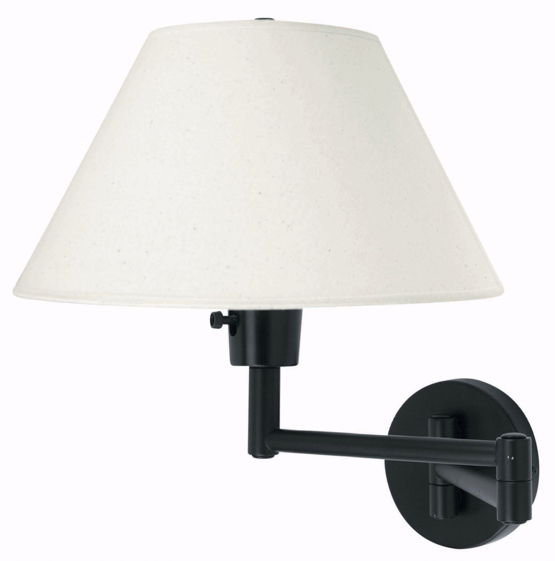 Lite Source Black Empire Shade Plug-In Swing Arm Wall Lamp