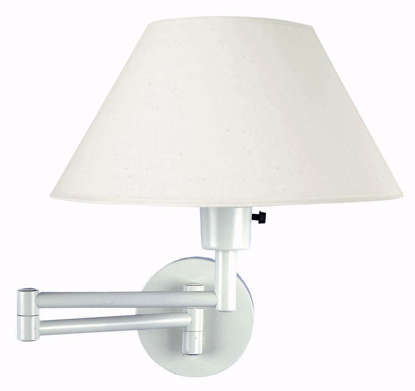 Lite Source White Empire Shade Plug-In Swing Arm Wall Lamp