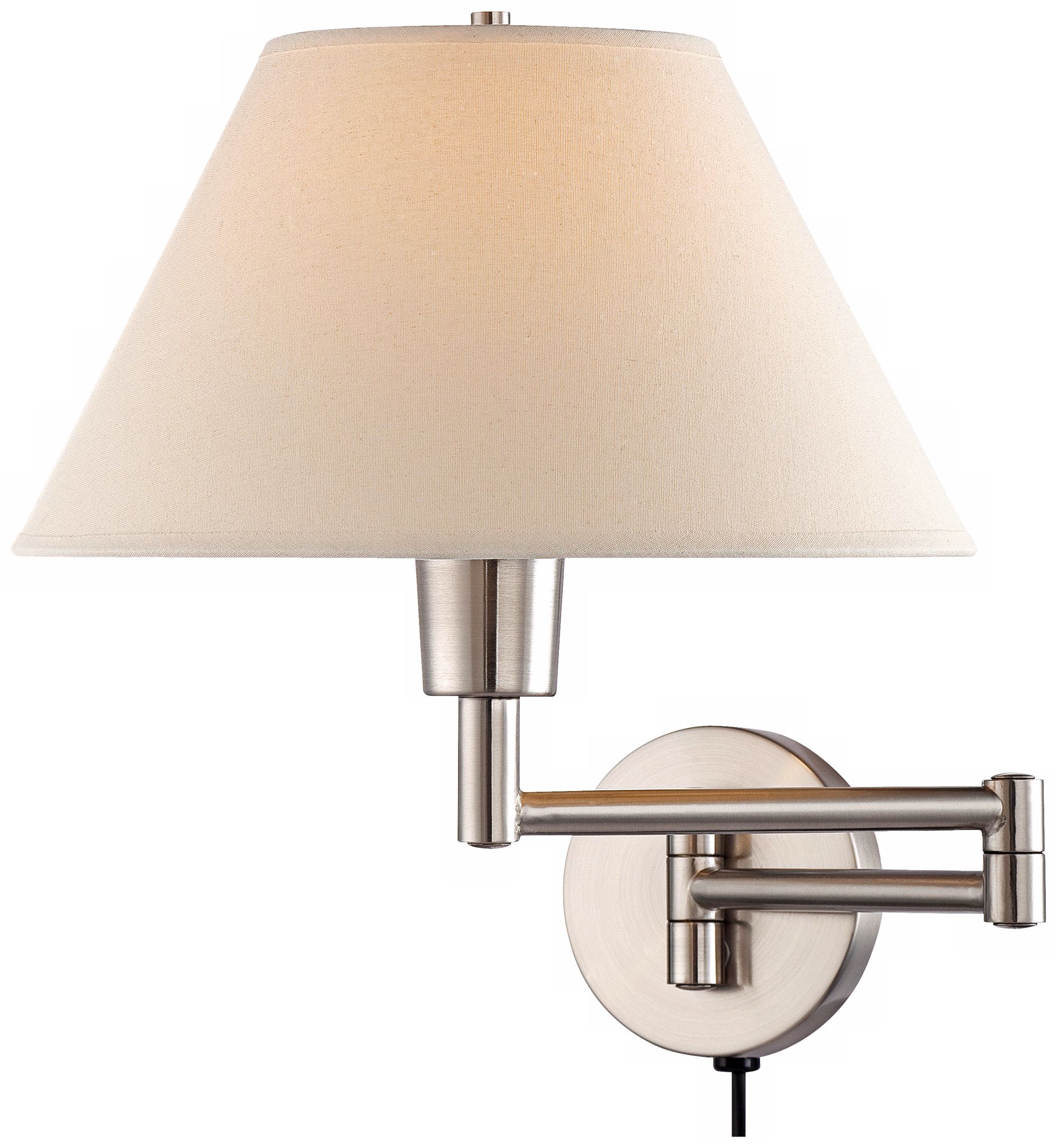 Lite Source Steel Empire Shade Plug-In Swing Arm Wall Lamp