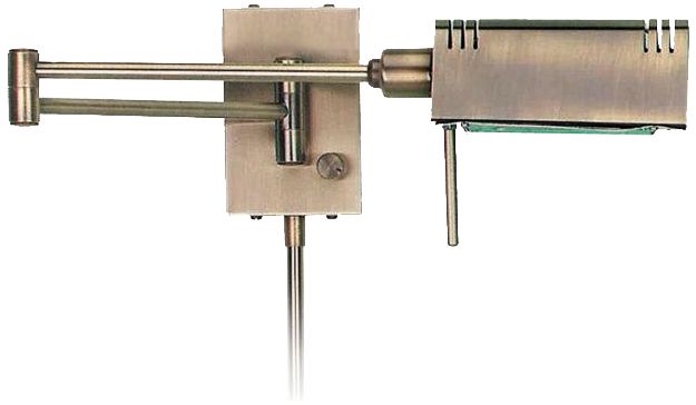 Lite Source Brass Pharmacy Plug-In Swing Arm Wall Lamp