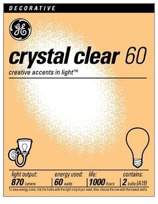 GE 60 Watt 2-Pack Clear Light Bulbs