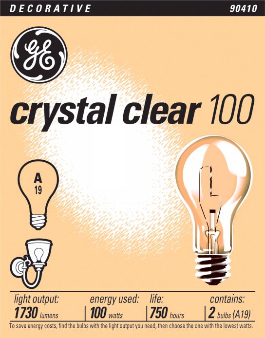 GE 100 Watt  2-Pack Crystal Clear Light Bulbs