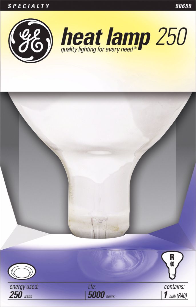 GE 250 watt R-40 Standard Base Heat Lamp Bulb