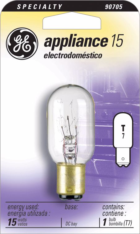 15 Watt T-7 Double Contact Appliance Clear Light Bulb