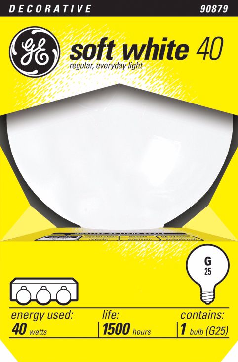 GE 40 Watt G25 Medium Base White Light Bulb