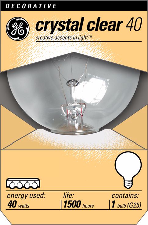 GE 40 Watt G25 Clear Base Decorative Light Bulb