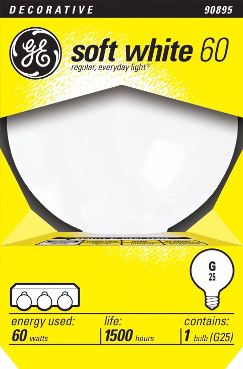 GE 60 Watt G25/ Medium Base Globe Light Bulb