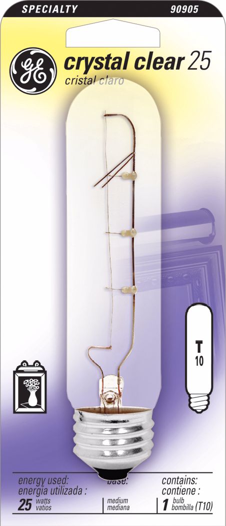 GE 25 Watt T10 Clear Light Bulb