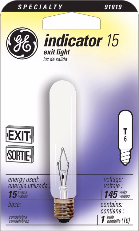 GE 15 Watt Exit Sign Indicator Light Bulb