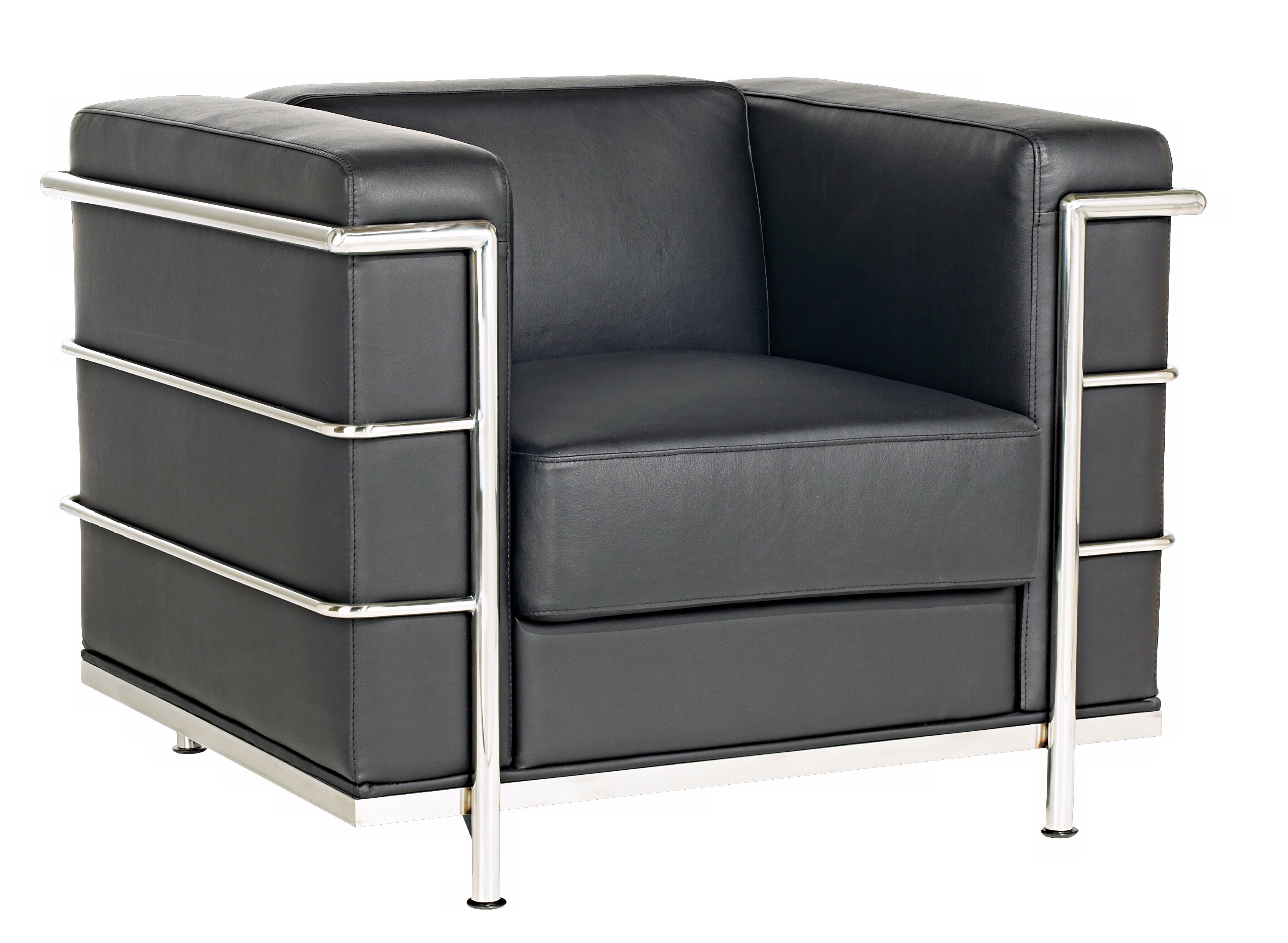 Zuo Fortress Black Leather Cube Arm Chair