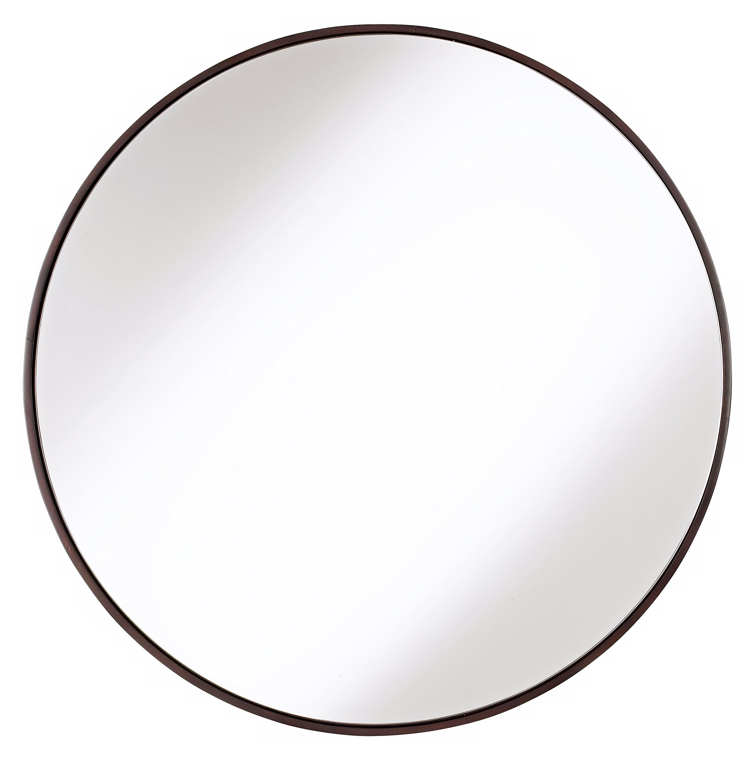 Round Wood Trimmed 34" Wide Wall Mirror