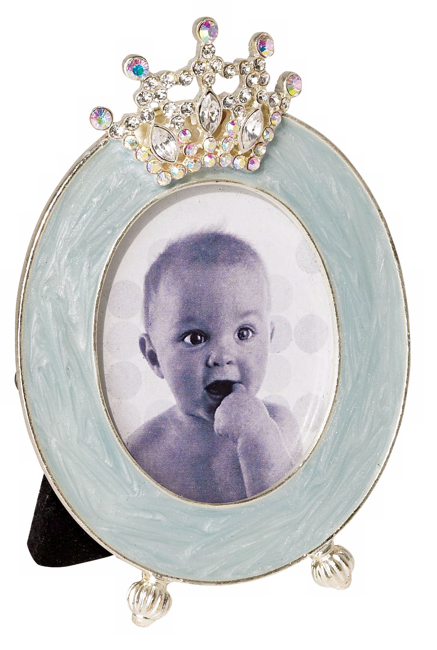 Blue Enamel with Jewel Crown Picture Frame