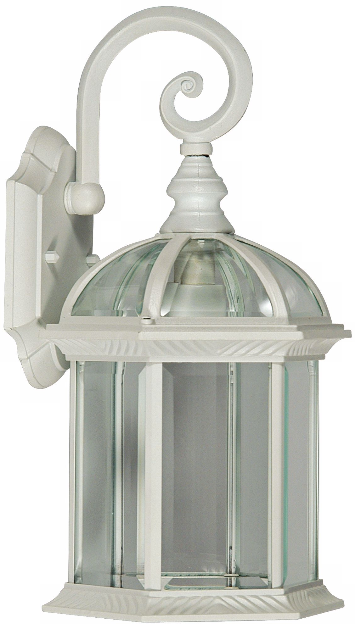 White Finish 16" High 8" Wide Wall Lantern
