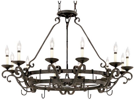 Natural Iron 41 1/2" Wide Pot Rack Chandelier