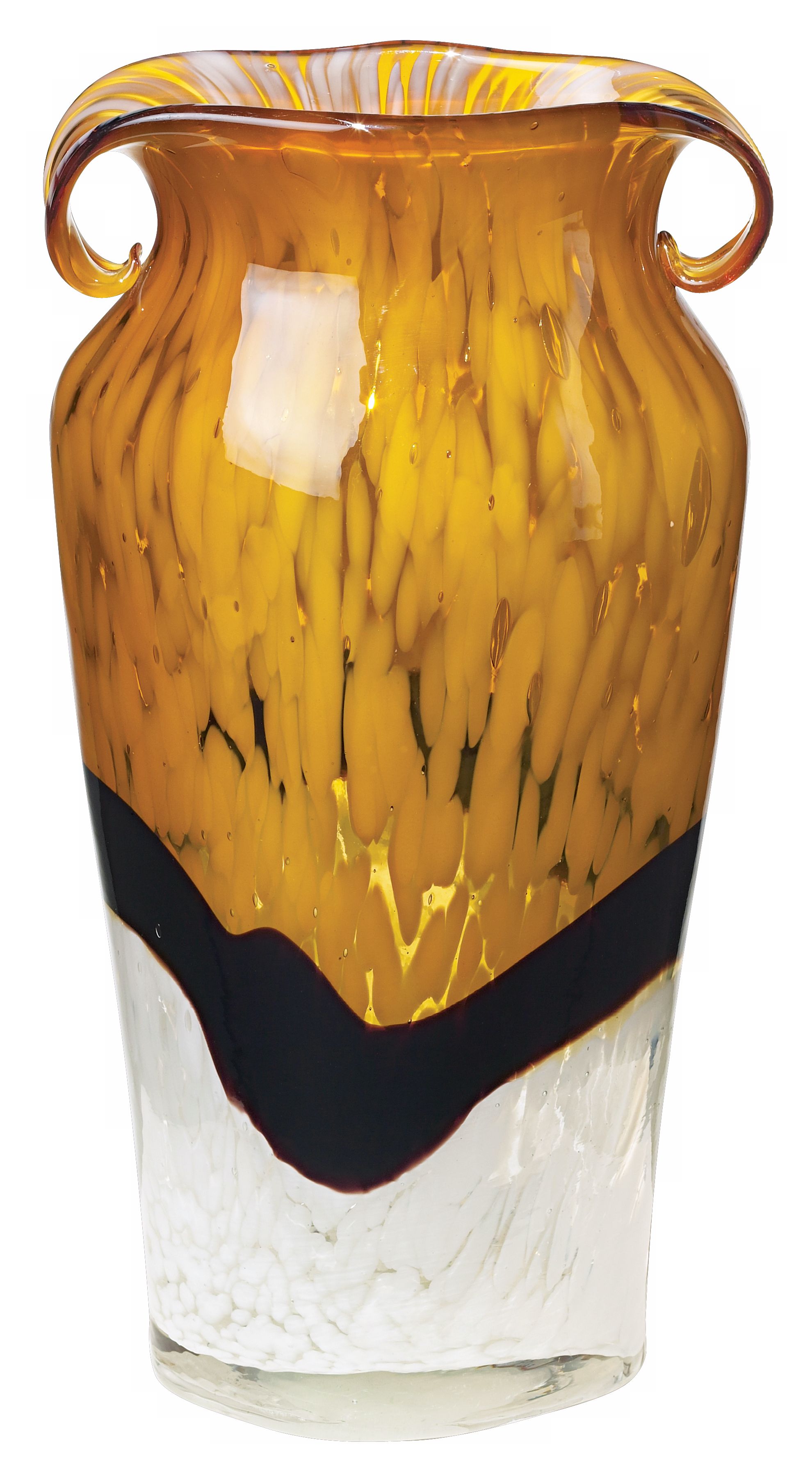 Amber Art Glass Collection Milk Jug Vase