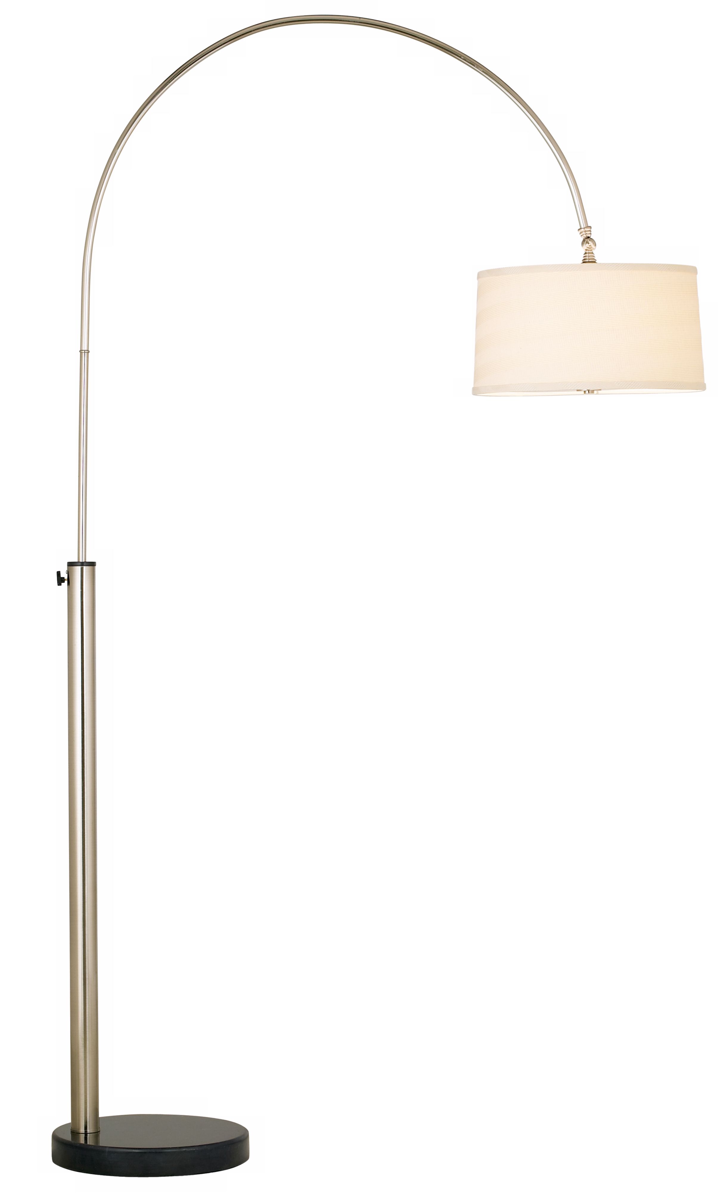 Contemporary Arc with Linen Shade Floor Lamp