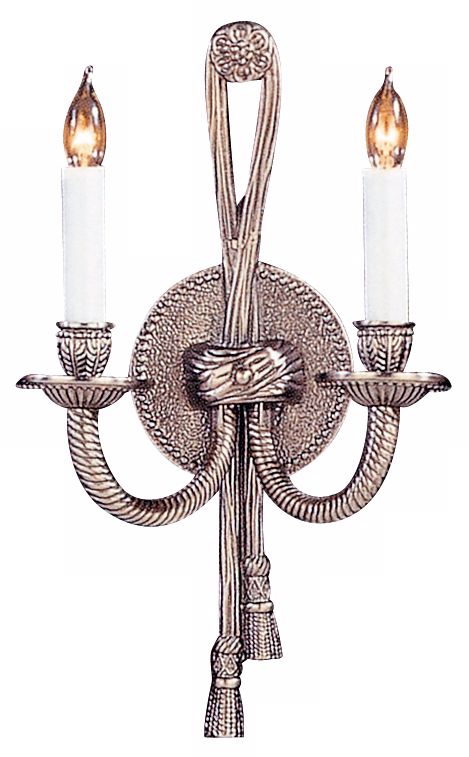 Rope/Tassel ADA Compliant Pewter Two Light Sconce