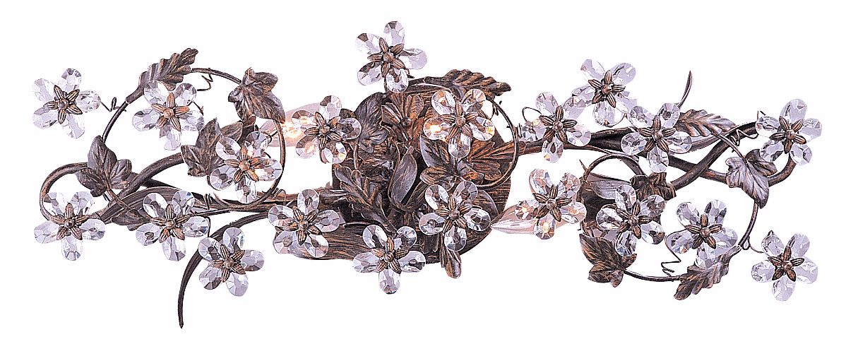 Crystal Flower 25" Wide Vine Bathroom Light Fixture