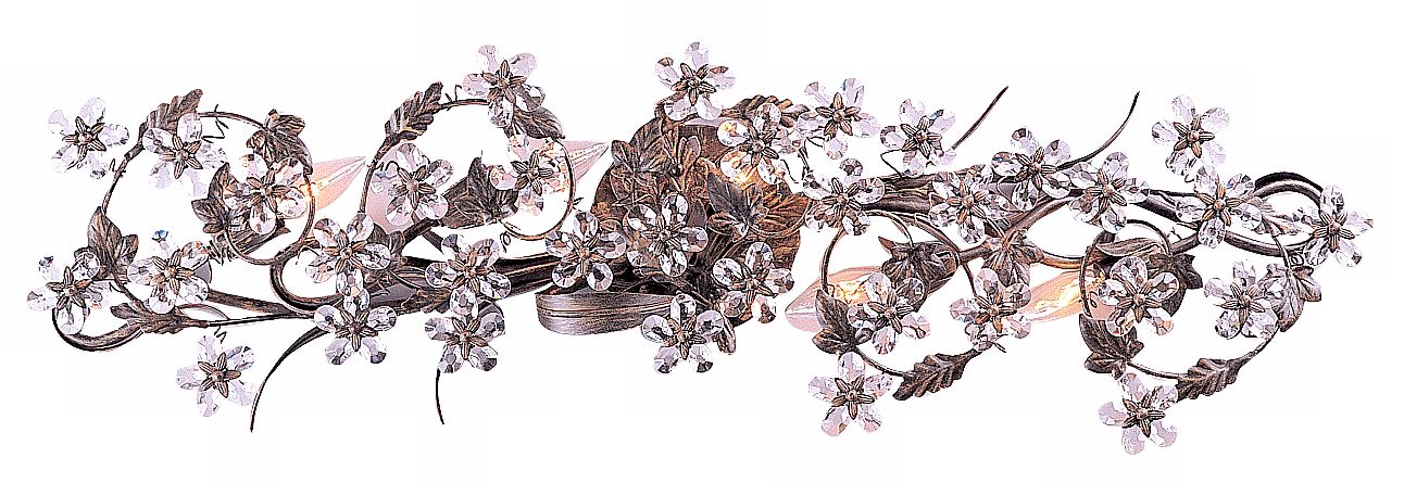 Crystal Flower Vine 33 1/4" Wide Bathroom Light Fixture