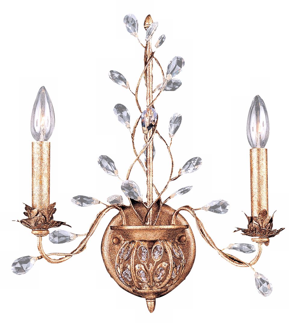 Flower and Vine Gold Leaf Wallmount Fixture