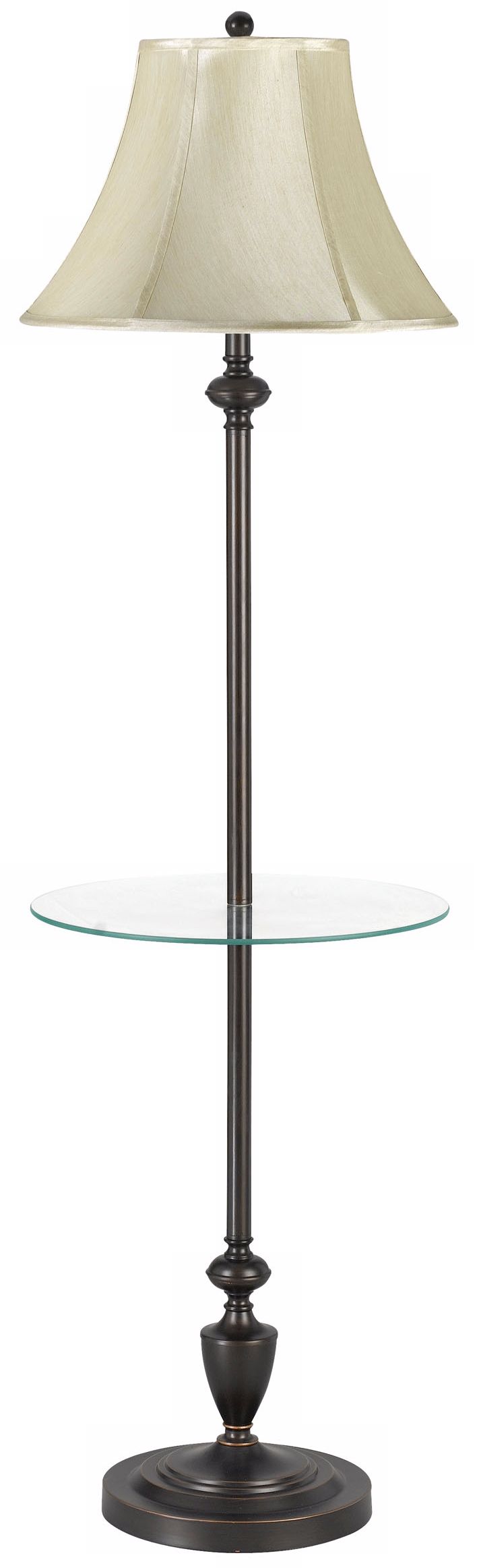 Angelo Collection Bronze Metal Glass Tray Floor Lamp