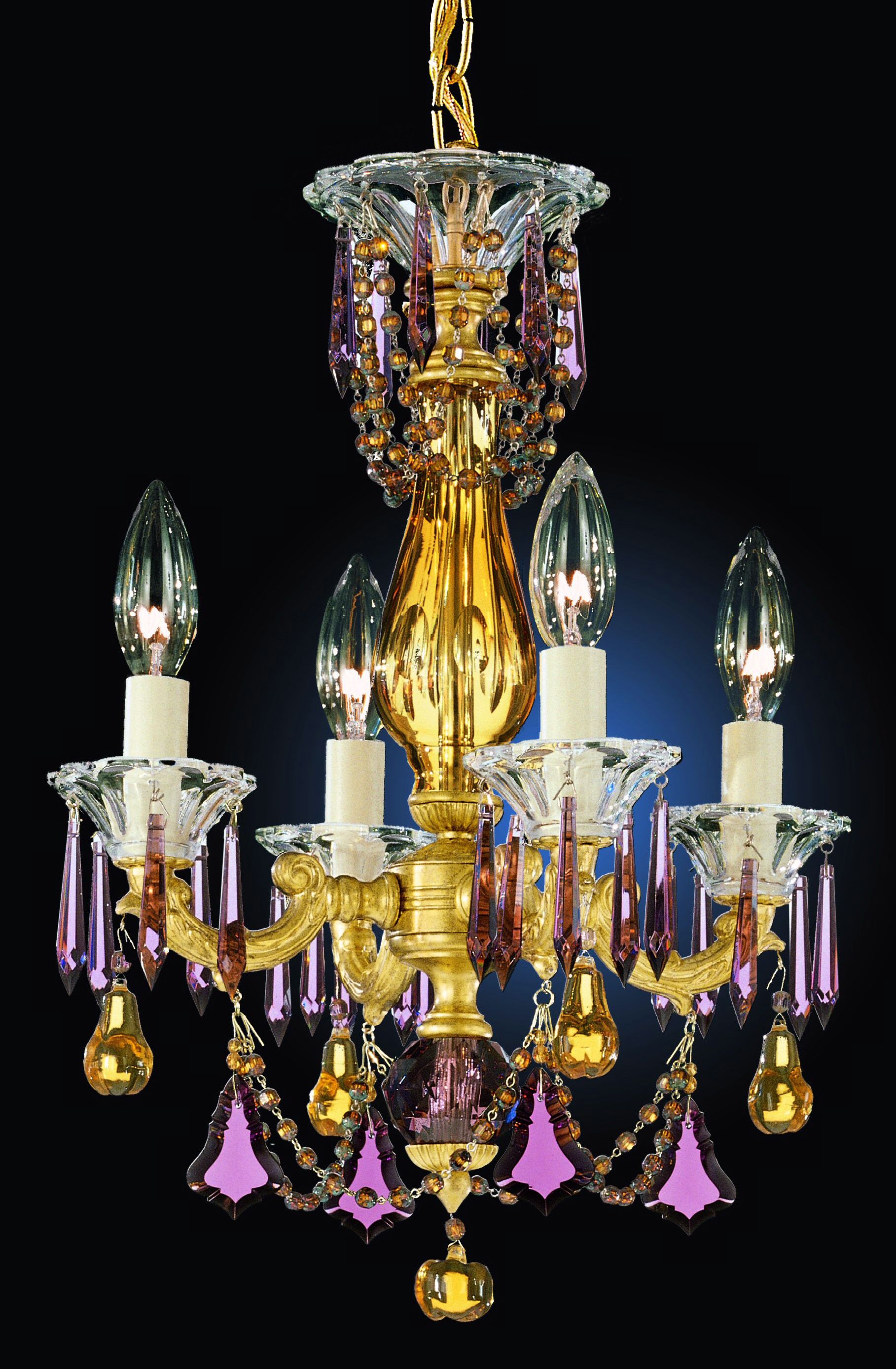 Schonbek Mardi Gras Collection Amber Crystal Chandelier